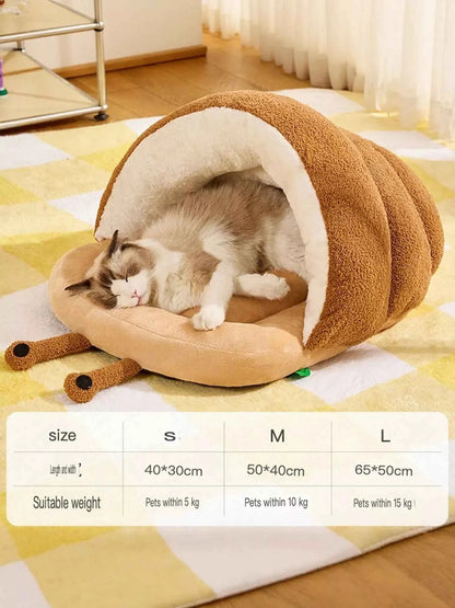 Cozy Caterpillar Shape Pet Nest with Plush Interior