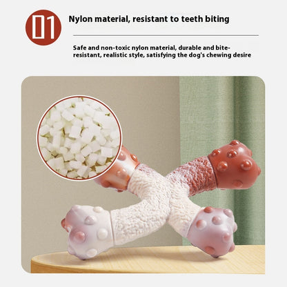 Polka Dot Bone Dog Toy Set - 3-Piece Bite-Resistant Chew Toys Medium Large Dogs