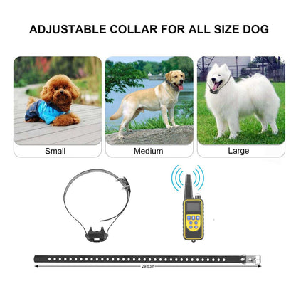 Dog Training Collar With Remote IP67 Waterproof Pet Trainer 300mAh Rechargeable 875 Yard Remote Control 4 Modes Adjustable Level