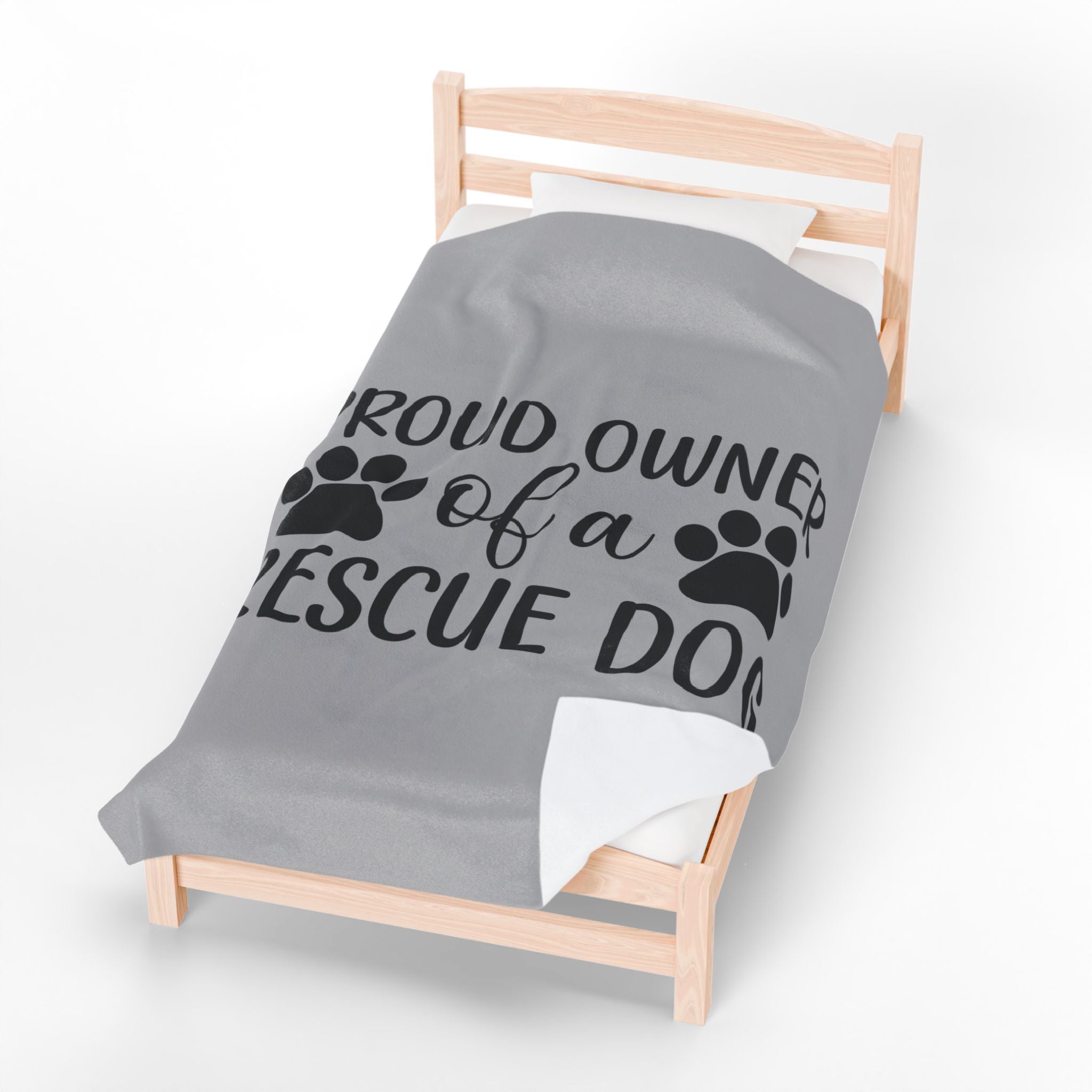 Proud Owner of a Rescue Dog Velveteen Plush Blanket - Cozy Pet Lover Gift