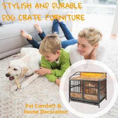 Multi-function Furniture Style Dog Crates With Storage - Premium Wooden Dog Kennel