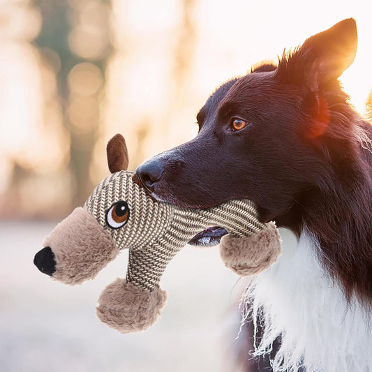 Large Plush Stuffed Animal Interactive Squeaky Dog Chew Toy