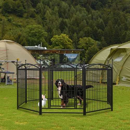 8 Panel Metal Dog Fence Pet Outdoor Playpen 32 Inch Tall