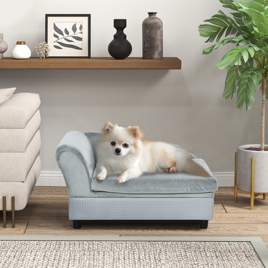 Pet Sofa Couch with Hidden Storage - Tufted Foam Cushion