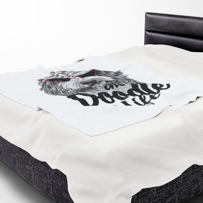 Doodle Life Plush Blanket - Cozy Goldendoodle Lover Gift