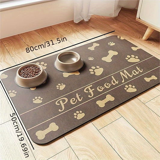 Dog Paws & Bones Pet Absorbent Non-slip Feeding Placemat