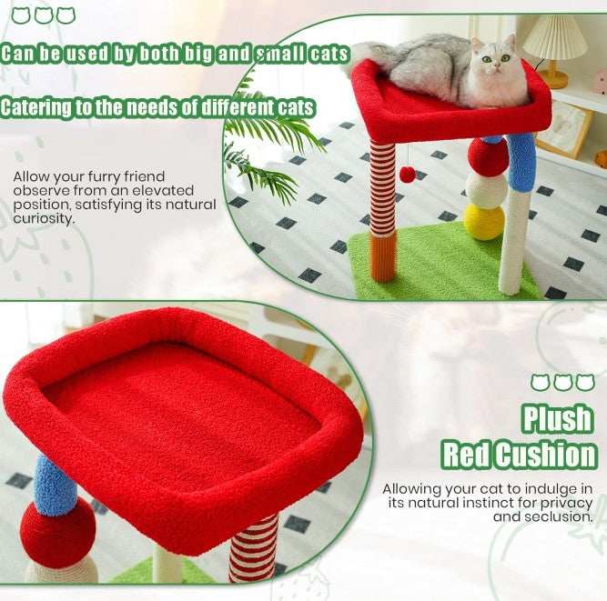 Cat Tree with Built-in Bed - Multi-Function Sisal Scratcher - Purrfect Pet Haven