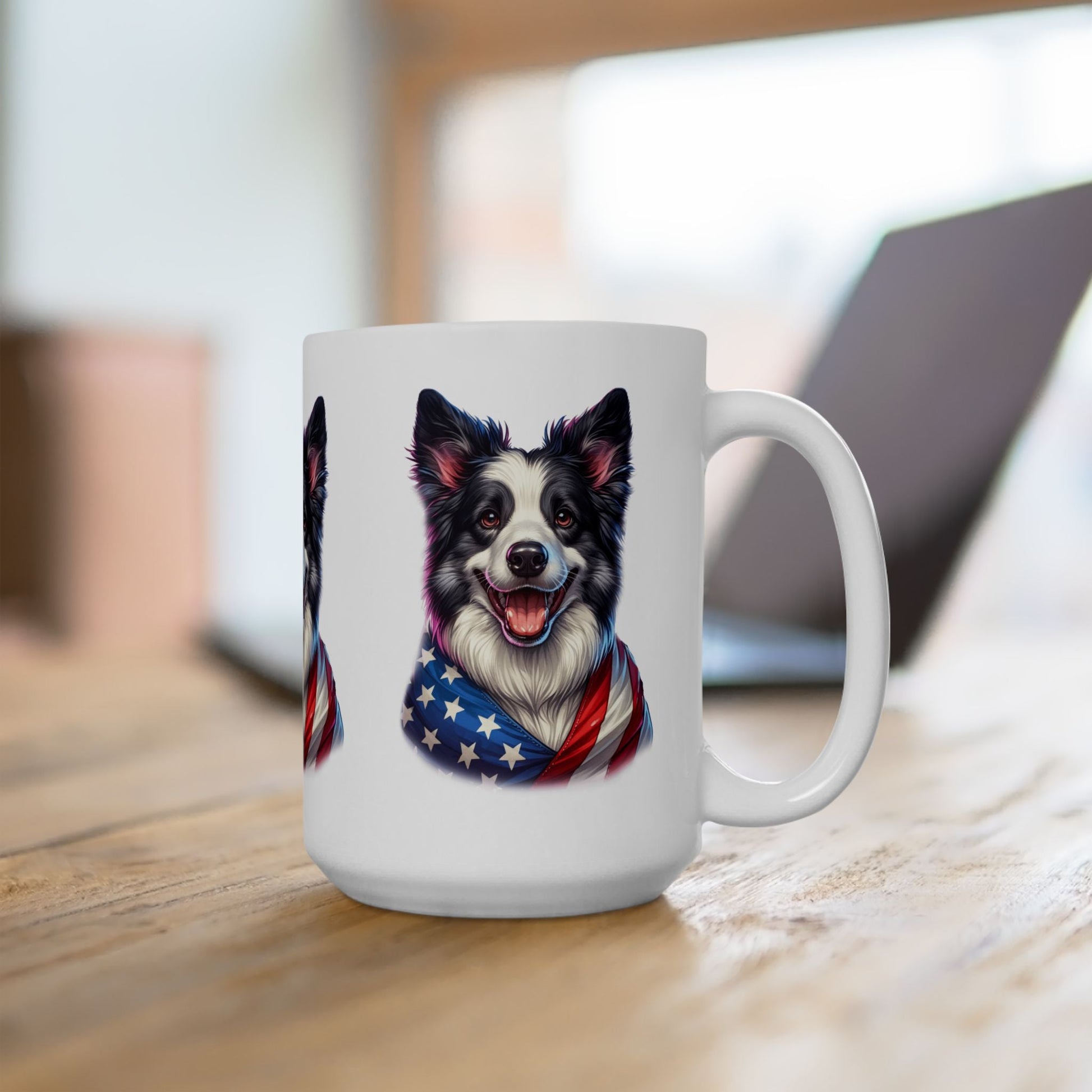 Border Collie Patriotic Dog Ceramic Mug - 11oz & 15oz | Purrfect Pet Haven
