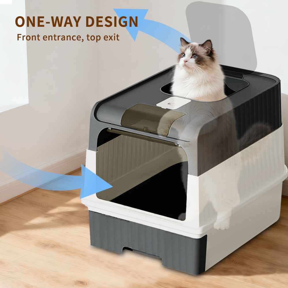 Cat Litter Box - Large Enclosed Flip-Top