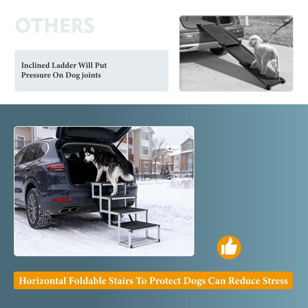 Foldable Dog Ramp for Cars - Portable Stairs for Large Dogs 250lbs - Purrfect Pet Haven