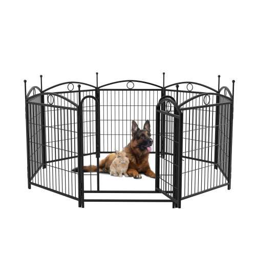 8 Panel Metal Dog Fence Pet Outdoor Playpen 32 Inch Tall
