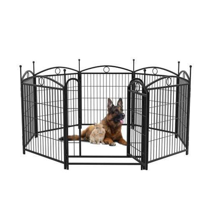 8 Panel Metal Dog Fence Pet Outdoor Playpen 32 Inch Tall