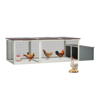 Large Wooden Chicken Coop - 21 Sq Ft with Nesting Box