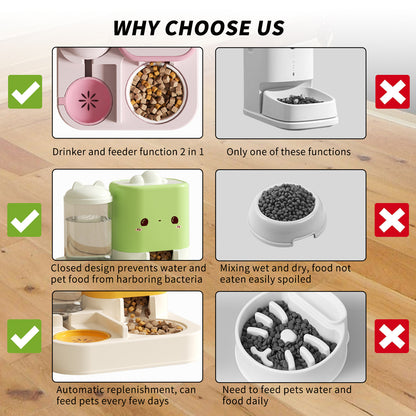 Cloud Ears Pet Bowl - 2-in-1 Food & Water Feeder for Travel - Purrfect Pet Haven