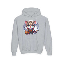 Adorable Cat Halloween Hoodie - Youth Spooky Season Sweatshirt