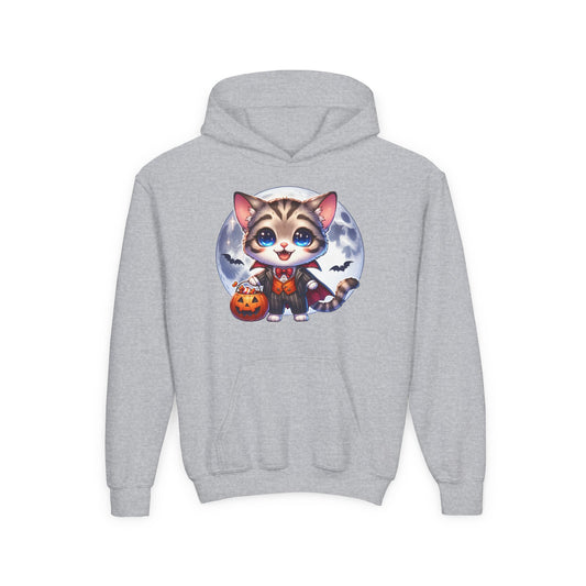 Cute Cat Halloween Youth Hoodie Sweatshirt