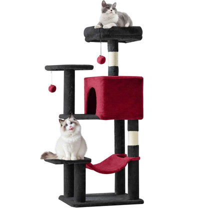 44-Inch Cat Tree - Multi-Level with Hammock & Sisal Posts - Purrfect Pet Haven