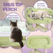 Cat Tree 27.5" - Multi-Level Tower Pink & Green for Kittens