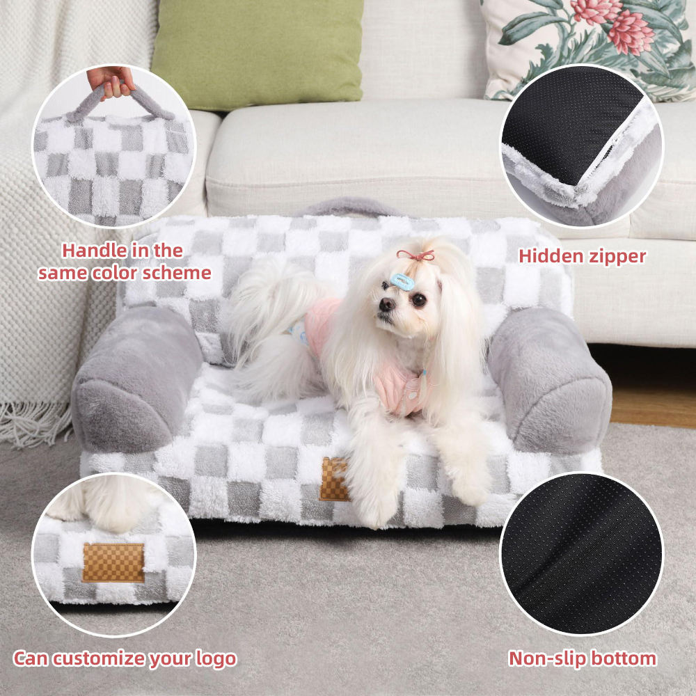 Orthopedic Pet Couch Bed - Machine Washable Non-Slip