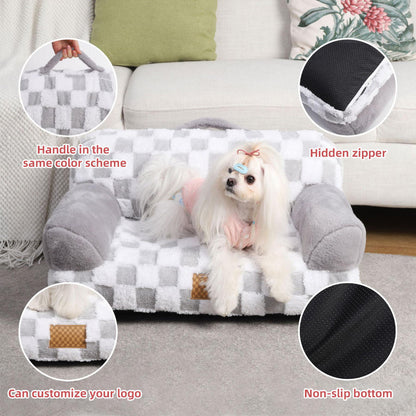Orthopedic Pet Couch Bed - Machine Washable Non-Slip