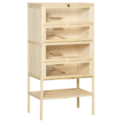 5-Tier Wooden Hamster Cage Mice Habitat Rat Habitat With Openable Top, Front Door And Storage Shelf - Purrfect Pet Haven