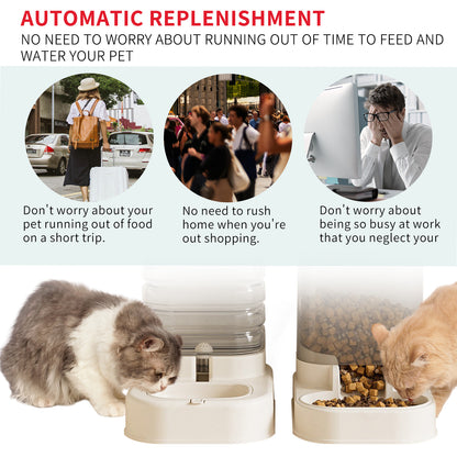 Pet Food & Water Dispenser - Automatic Self-Refilling - Purrfect Pet Haven