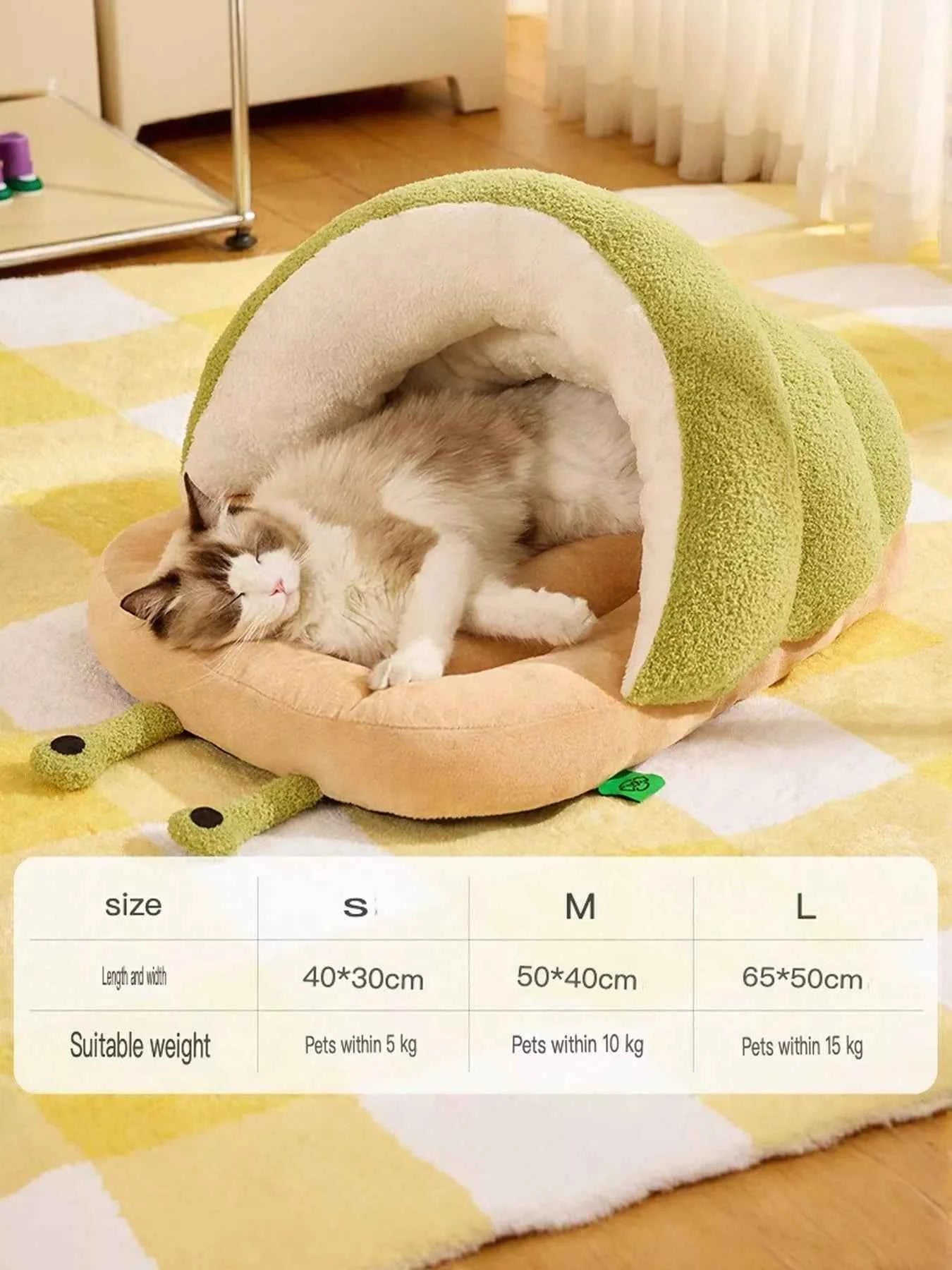 Cozy Caterpillar Shape Pet Nest with Plush Interior