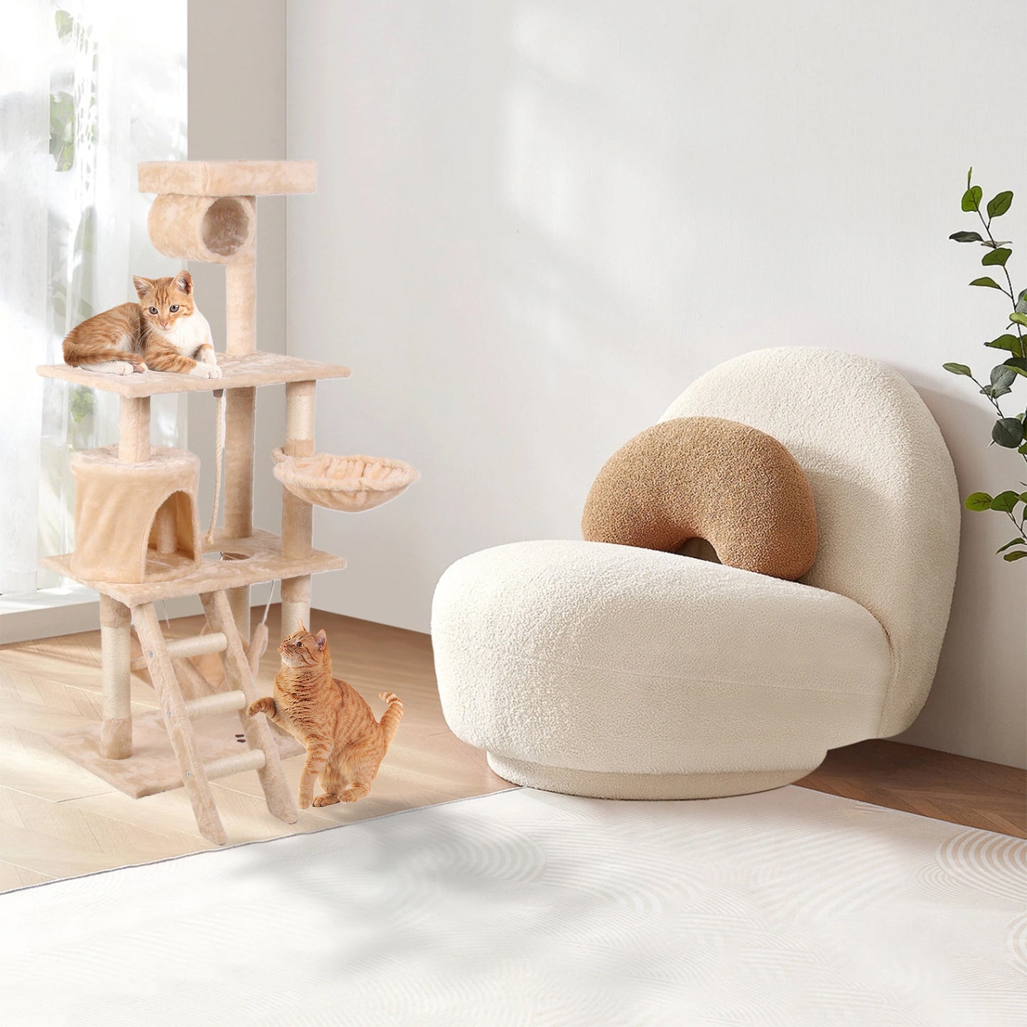 Multi-Level Cat Climbing Frame - Interactive Cat Tree Tower
