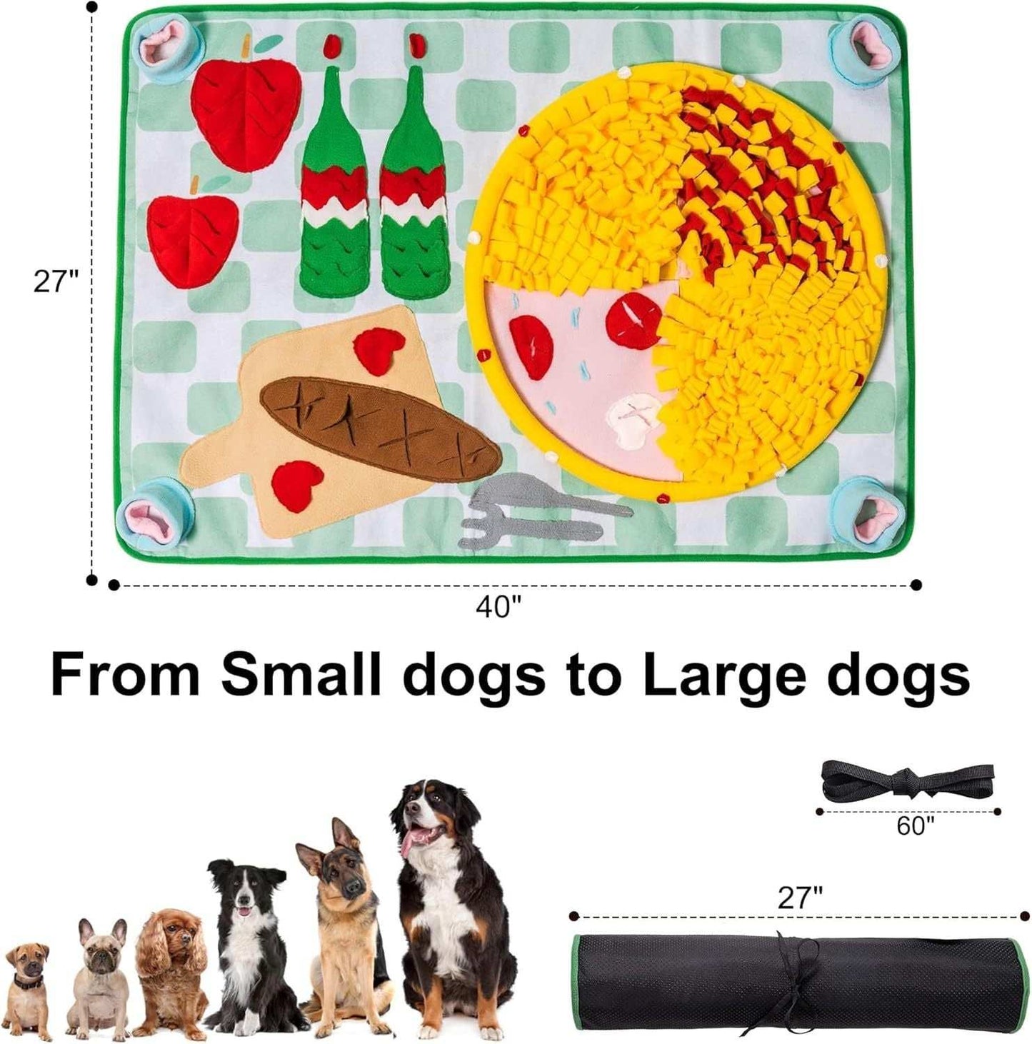 Washable Snuffle Mat For Dogs - Slow Feeder Puzzle Mat