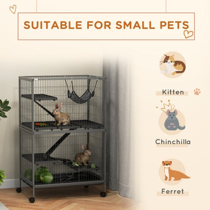 5-Tier Ferret Cage - 50" Tall with Rolling Wheels