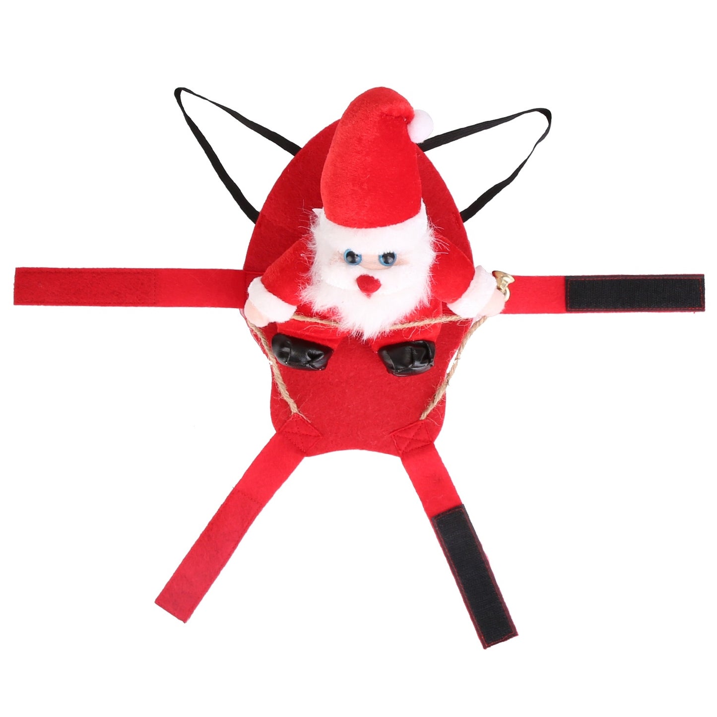 Christmas Santa Pet Outfit - Riding Style Holiday Coat with Bell