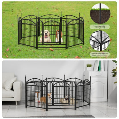 Indoor Outdoor 24 Inch Metal Dog 8 Panel Playpen
