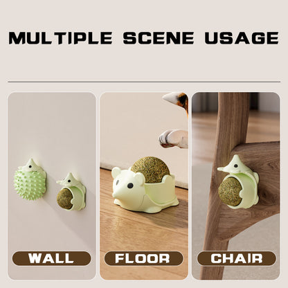 Wall-Mounted Cat Self-Groomer - Corner Massage Brush & Face Scratcher
