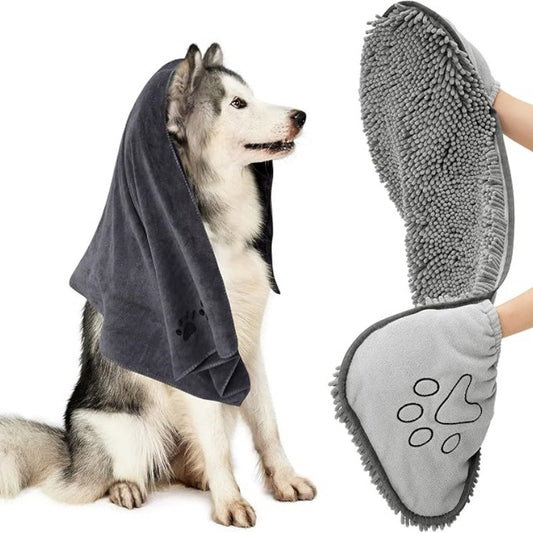 Specially Designed  Pet Bath Towel Quickly Absorbs Water - Dogs or Cats