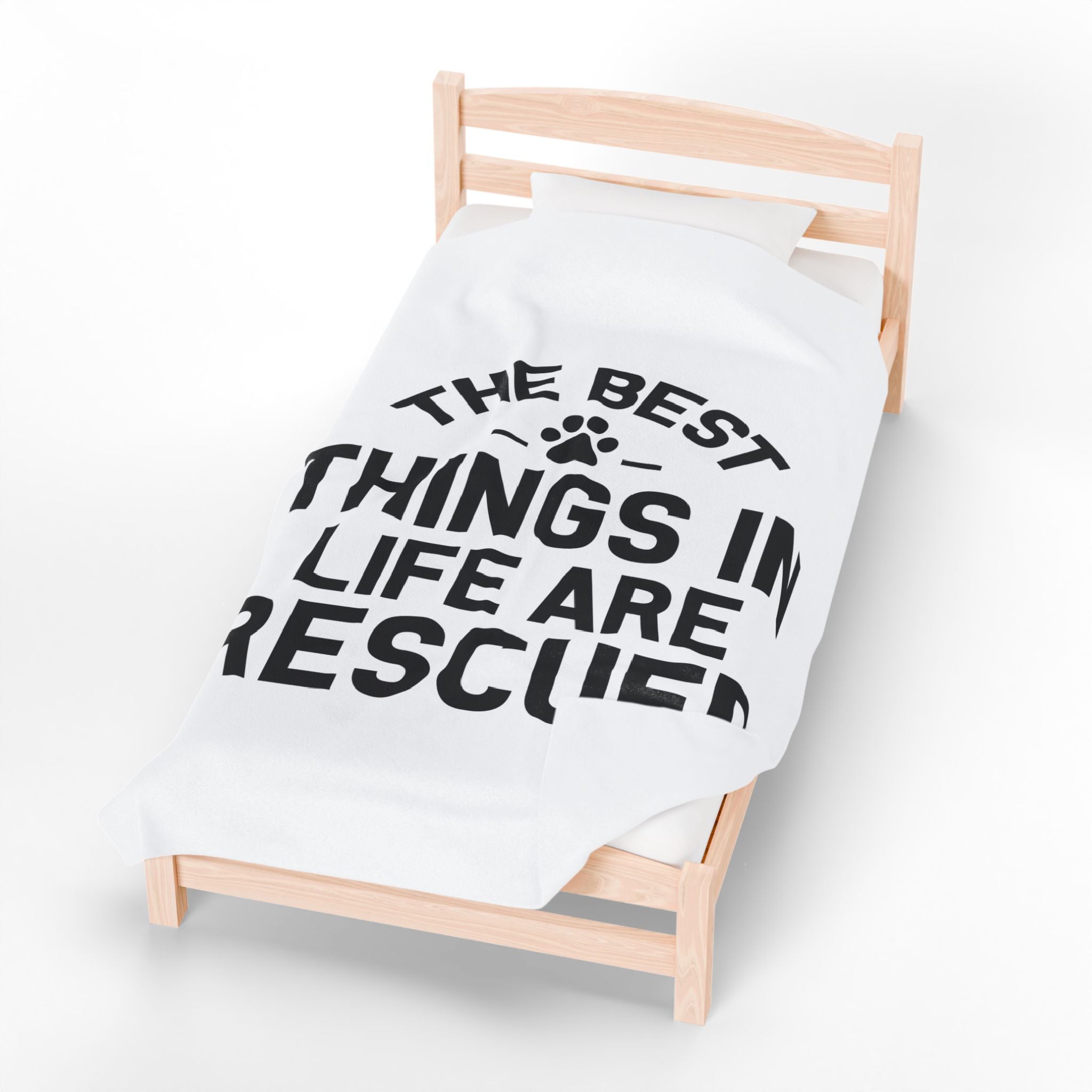 Inspirational Pet Best Rescue - Velveteen Plush Blanket