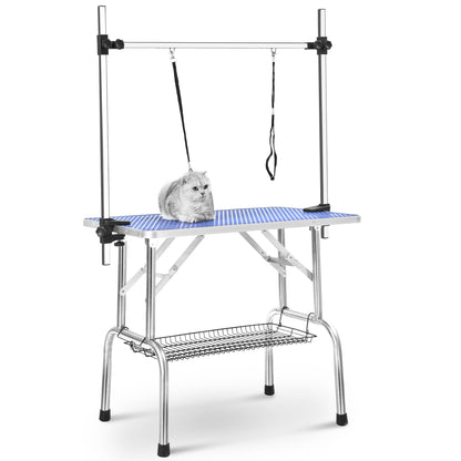 Pet Grooming Table Folding - Heavy Duty Stainless Steel Arm