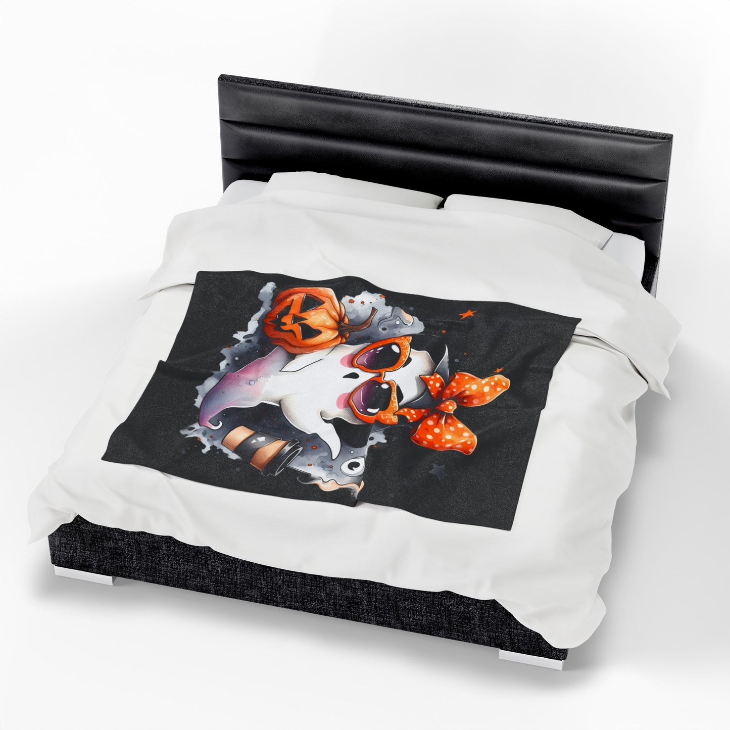 Halloween Ghost Velvet Plush Blanket - Luxury Fall Throw