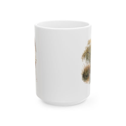 Vintage Country Ceramic Mug - Rustic Animal Coffee Cup