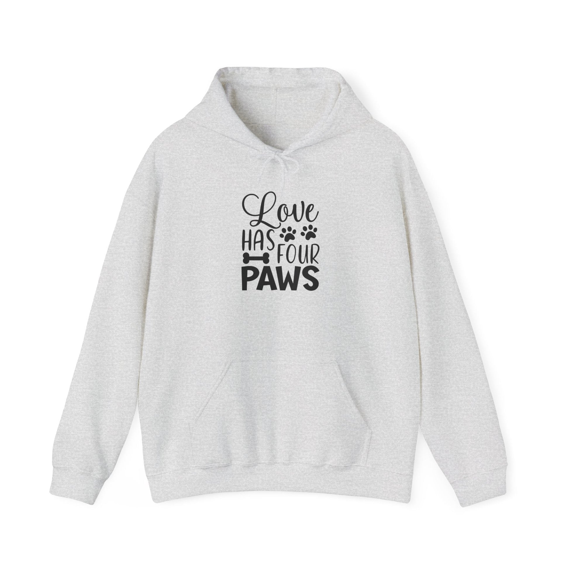 Love Has Four Paws Hoodie – Cozy Unisex Sweatshirt for Pet Lovers | Purrfect Pet Haven