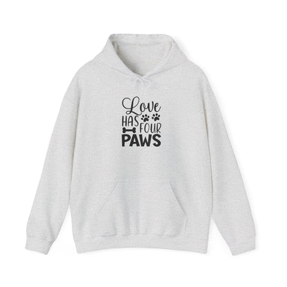 Love Has Four Paws Hoodie – Cozy Unisex Sweatshirt for Pet Lovers | Purrfect Pet Haven