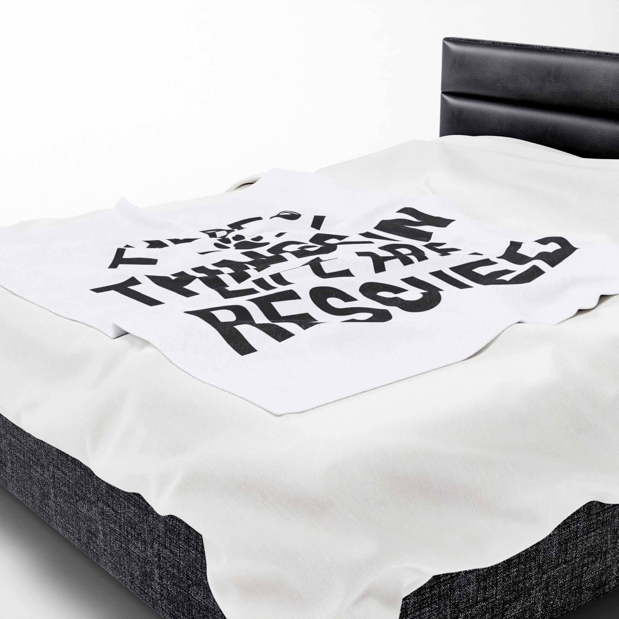 Inspirational Pet Best Rescue - Velveteen Plush Blanket