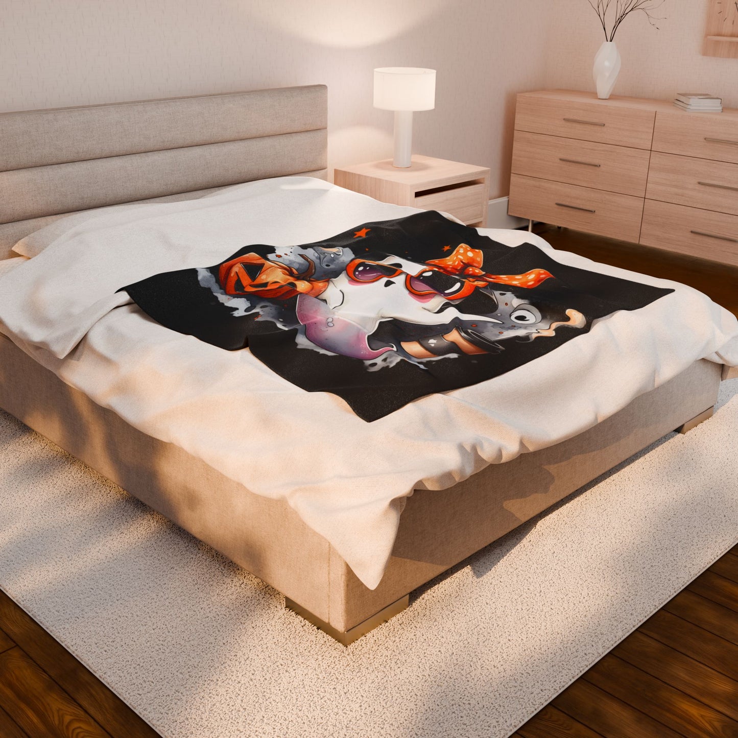Halloween Ghost Velvet Plush Blanket - Luxury Fall Throw