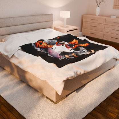 Halloween Ghost Velvet Plush Blanket - Luxury Fall Throw
