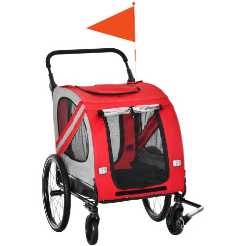 Pet Bike Trailer & Stroller - 2-in-1 for Small Dogs