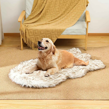 Luxury Faux Fur Dog Bed - 5" Memory Foam for Large Dogs