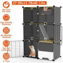 3 Tier Cat Cage Indoor With Litter Box Hammock Detachable Metal Wire Cat Kennel Cat House Cat Enclosure With Ladder For 1-2 Kittens - Purrfect Pet Haven