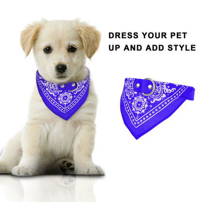 Pet Bandana Collar Adjustable - Leather Triangle Scarf