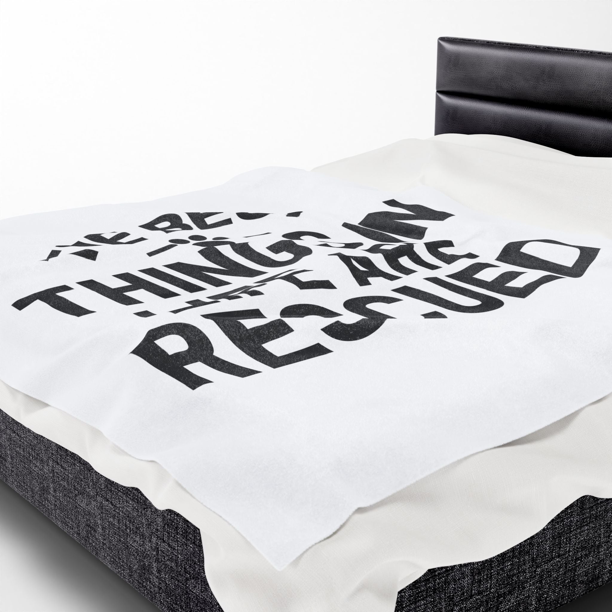 Inspirational Pet Best Rescue - Velveteen Plush Blanket