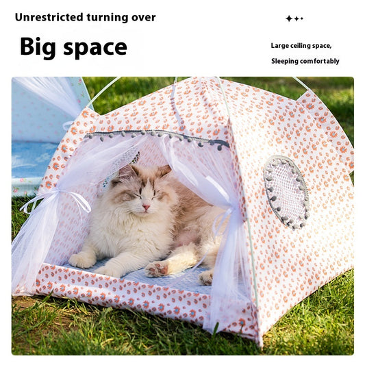Portable Cat Tent Nest with Summer Bug Screen