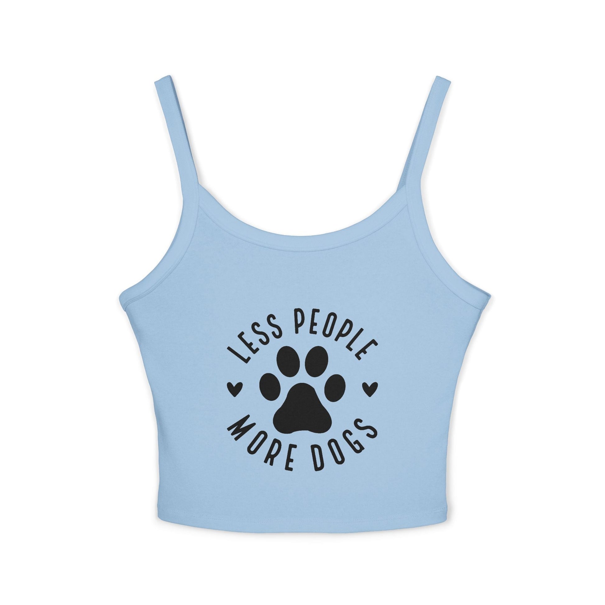 "Less People, More Dogs" Women's Spaghetti Strap Tank Top - Perfect for Dog Lovers | Purrfect Pet Haven